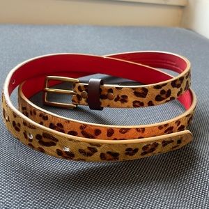 Gap leather belt with leopard print